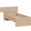 Bed 90x200cm - melamine - brushed sand oak nature