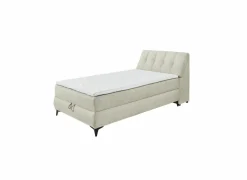 Bedbox Atlantis 120x200cm - stof - ivoor met opbergruimte