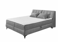 Bedbox Atlantis 180x200cm - stof - donkergrijs met opbergruimte