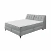 Bedbox Atlantis 160x200cm - stof - grijs met opbergruimte