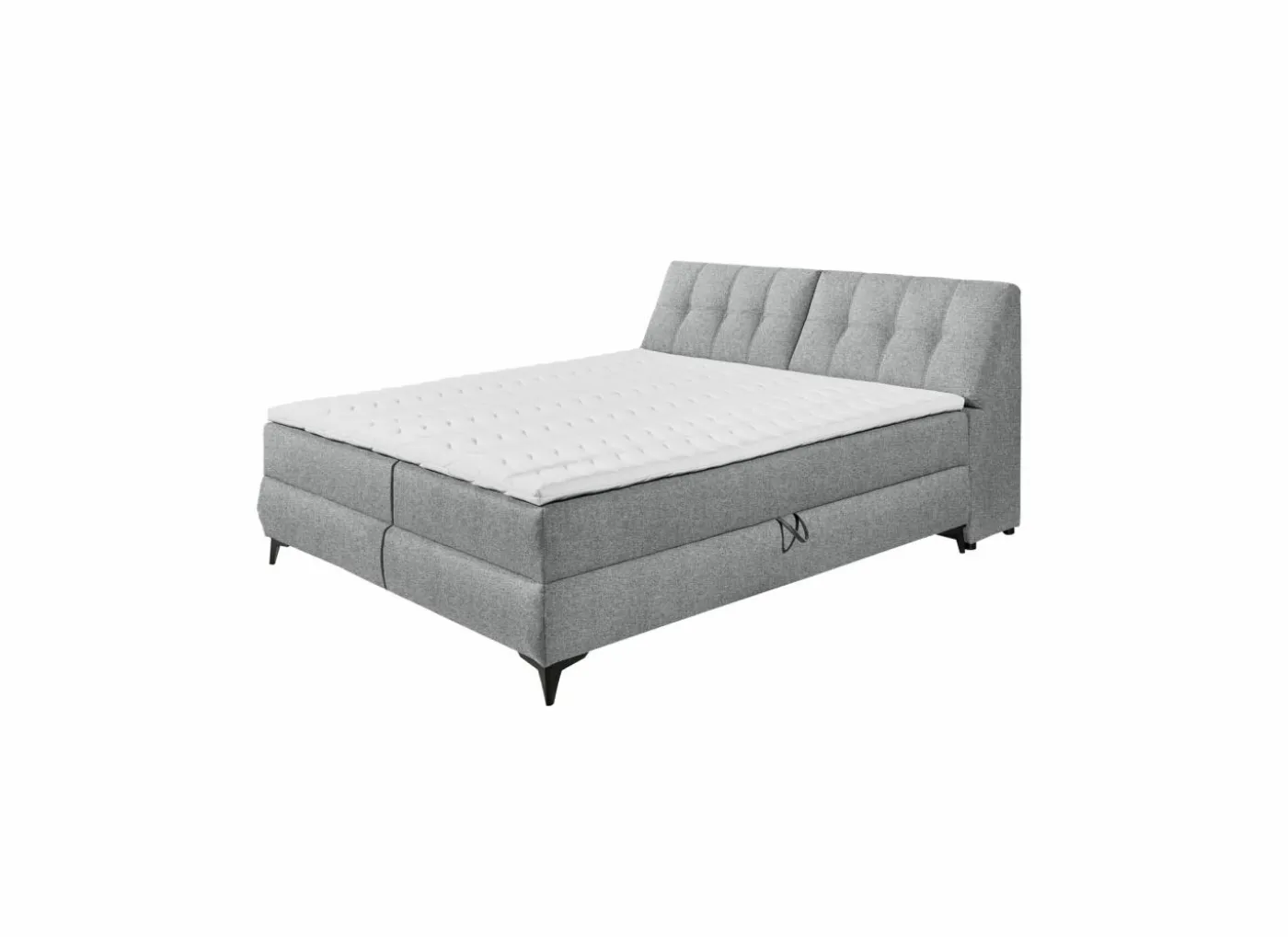 Bedbox Atlantis 160x200cm - stof - grijs met opbergruimte