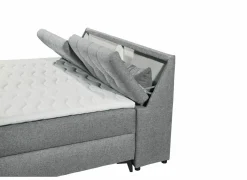 Bedbox Atlantis 160x200cm - stof - grijs met opbergruimte