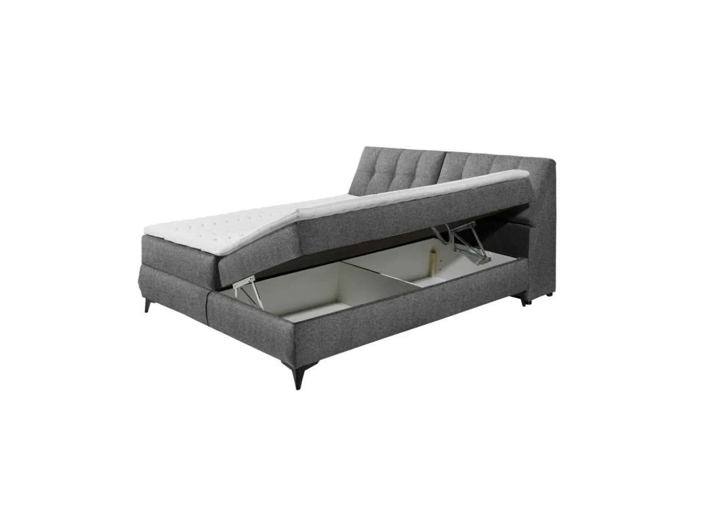 Bedbox Atlantis 180x200cm - stof - antraciet met opbergruimte