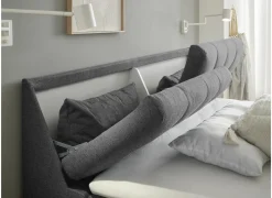Bedbox Atlantis 180x200cm - stof - antraciet met opbergruimte