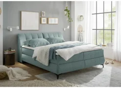 Bedbox Atlantis 160x200cm - stof - munt met opbergruimte