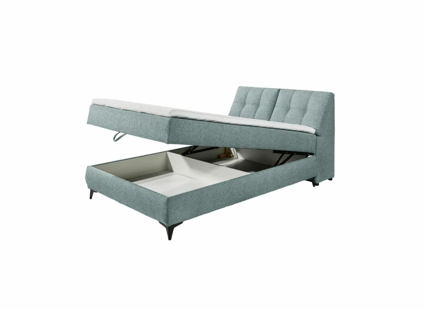 Bedbox Atlantis 140x200cm - stof - munt met opbergruimte