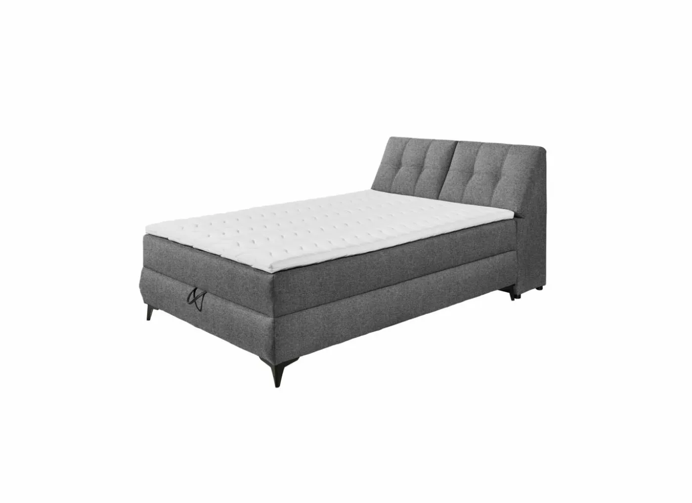 Bedbox Atlantis 140x200cm - stof - antraciet met opbergruimte