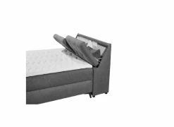 Bedbox Atlantis 140x200cm - stof - antraciet met opbergruimte