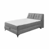 Bedbox Atlantis 140x200cm - stof - donkergrijs met opbergruimte