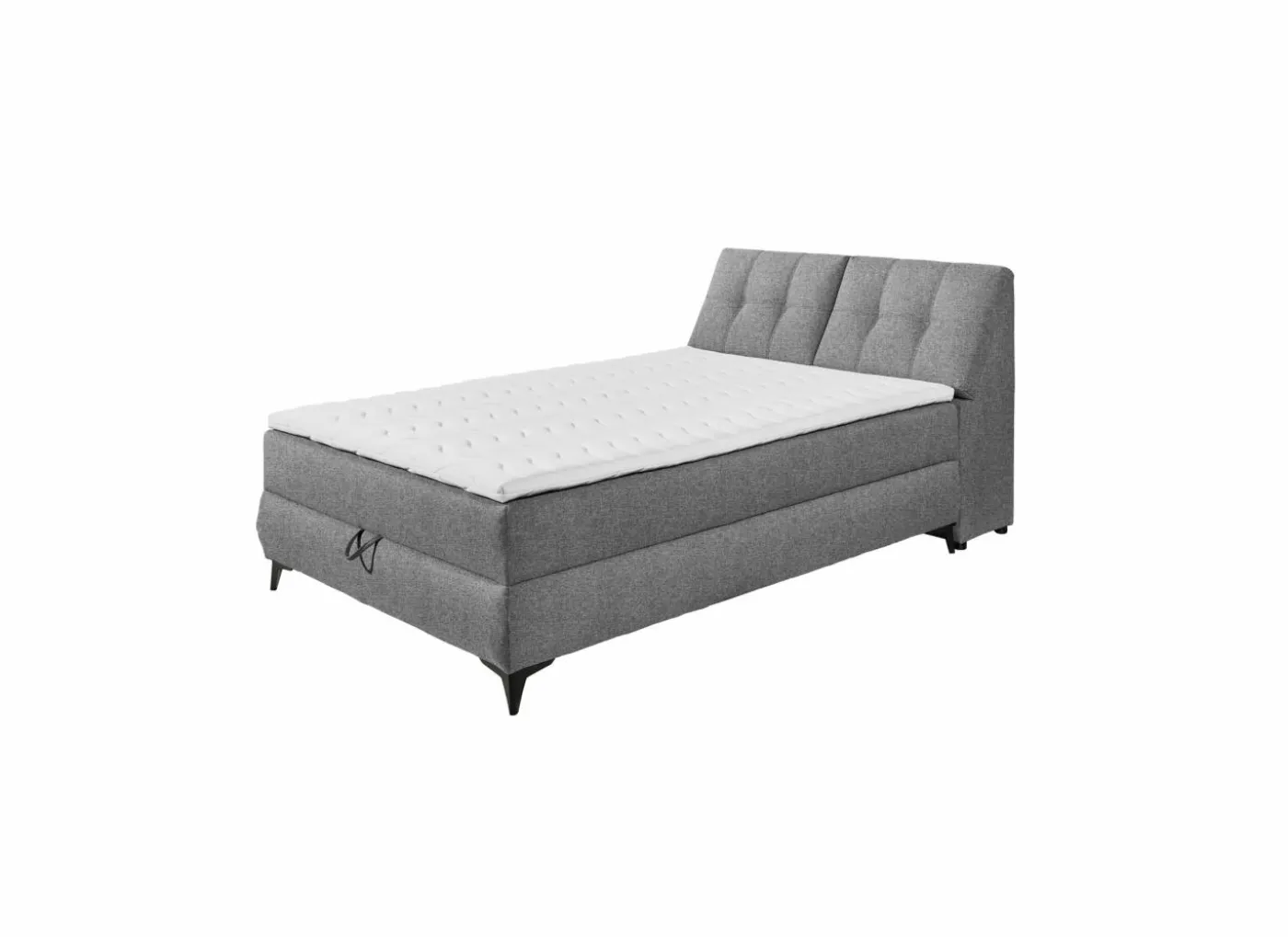 Bedbox Atlantis 140x200cm - stof - donkergrijs met opbergruimte