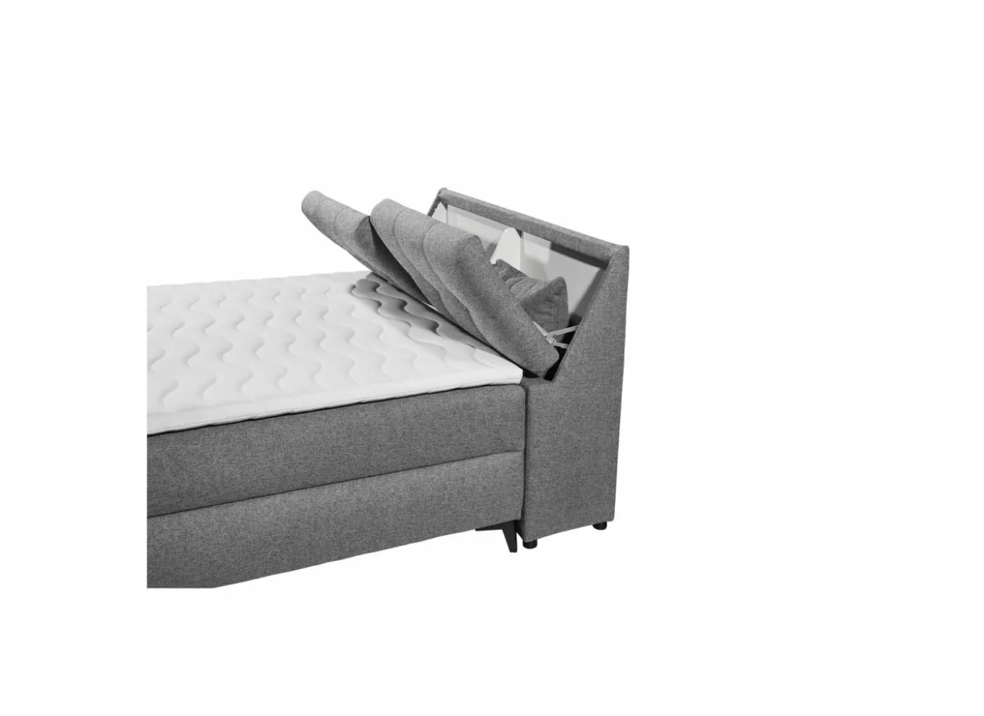 Bedbox Atlantis 140x200cm - stof - donkergrijs met opbergruimte