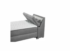 Bedbox Atlantis 120x200cm - stof - donkergrijs met opbergruimte