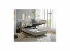 Bedbox Atlantis 120x200cm - stof - zand met opbergruimte