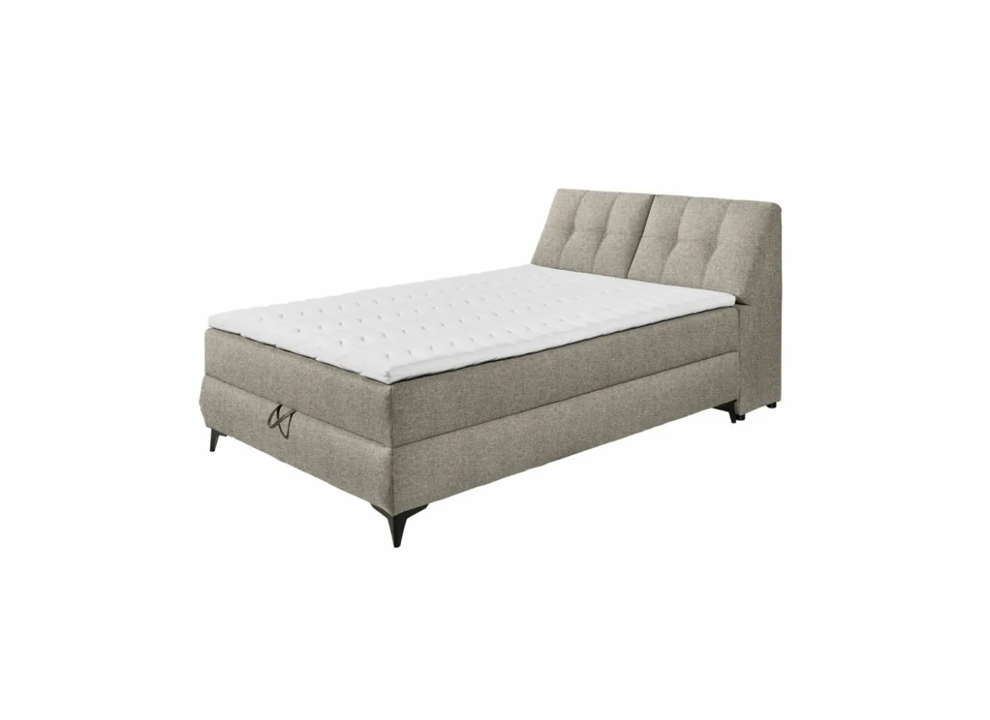 Bedbox Atlantis 140x200cm - stof - zand met opbergruimte
