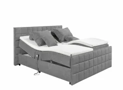 Bedbox Gabun 180x200cm - stof - donkergrijs elektrisch