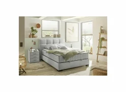 Bedbox Nagol A 120x200cm  - stof - zilver met opbergruimte