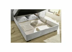 Bedbox Nagol A 120x200cm - stof - zilver met opbergruimte