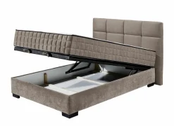 Bedbox Nagol A 140x200cm - stof - stone met opbergruimte