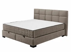 Bedbox Nagol A 180x200cm - stof - stone met opbergruimte