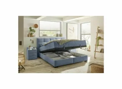 Bedbox Nagol A 160x200cm - stof - blauw met opbergruimte