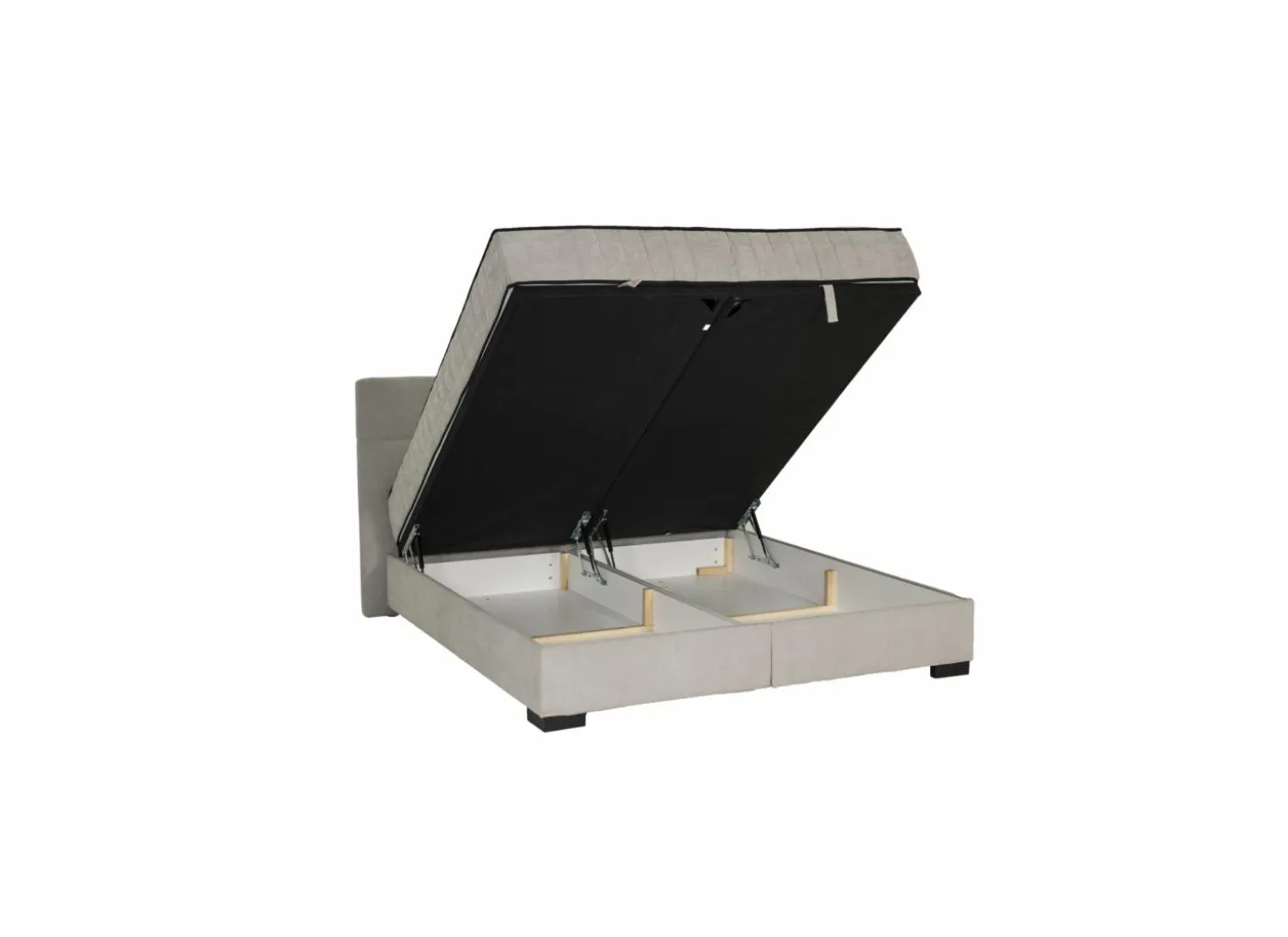 Bedbox Nagol A 180x200cm - stof - zilver met opbergruimte