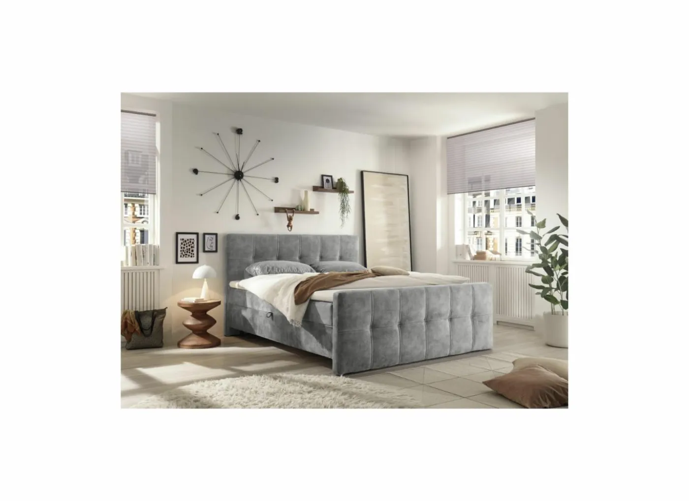 Bedbox Valetta 180x200cm - stof - grijs