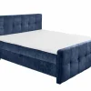 Bedbox Valetta 160x200cm - stof - blauw met opbergruimte