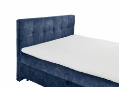 Bedbox Valetta 160x200cm - stof - blauw met opbergruimte