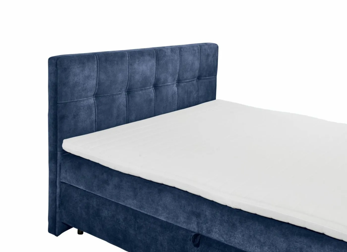 Bedbox Valetta 160x200cm - stof - blauw met opbergruimte