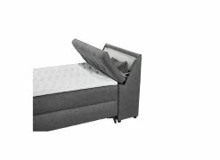 Bedbox 120x200cm - stof - antraciet met opbergruimte