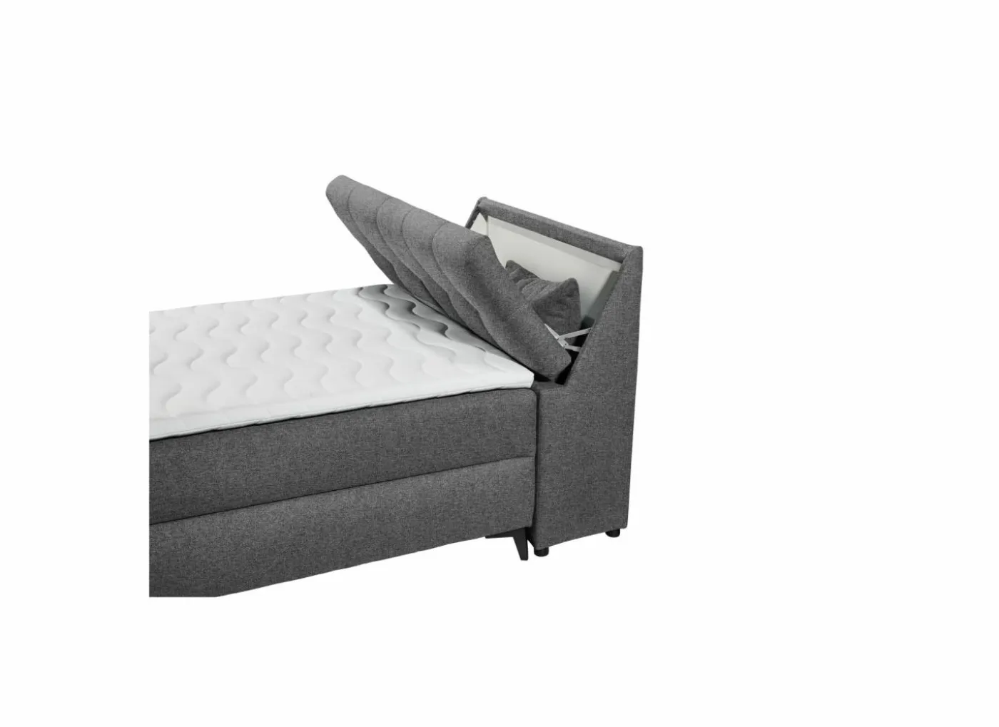 Bedbox 120x200cm - stof - antraciet met opbergruimte