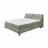 Bedbox 160x200cm - stof - olijf met opbergruimte