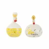 Beeld Kip Bee Happy/Honing H21cm - keramiek - wit/geel