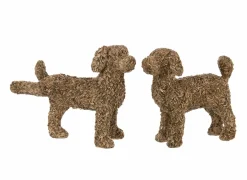 Beeldje Hond 27,5x19x49cm - polystone - goud