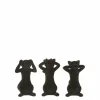 Beeldje Kat Horen Zien Zwijgen H14cm