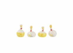 Beeldje Kip Bee Happy/Honing H12cm - keramiek - wit/geel
