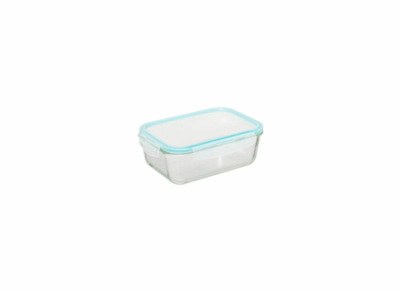 Bewaardoos ClipEat - glas - blauw set van 3