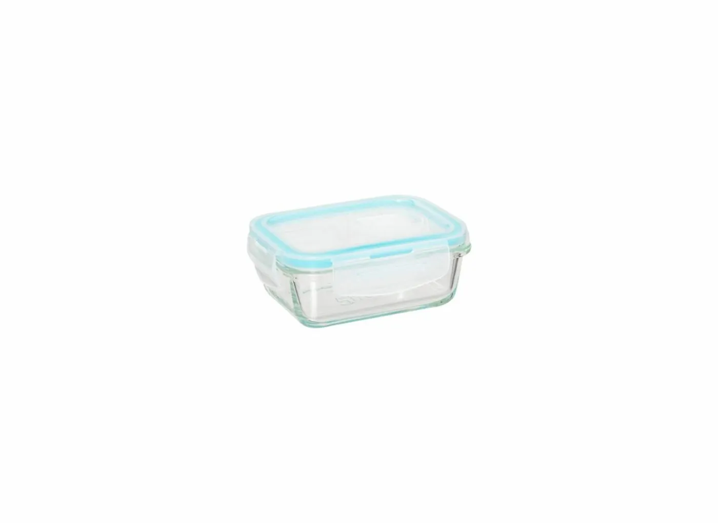 Bewaardoos ClipEat - glas - blauw set van 3