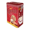 Bewaardoos Hot Coffee Now 11x8x18cm - metaal - meerkleurig