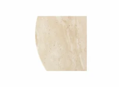 Bijzettafel Celen Ø40cm - travertijn & staal - wit & beige