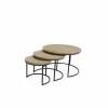 Bijzettafel Cronos Ø80cm - decor - naturel - set van 3