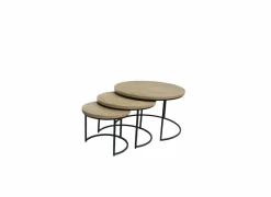 Bijzettafel Cronos Ø80cm - decor - naturel - set van 3