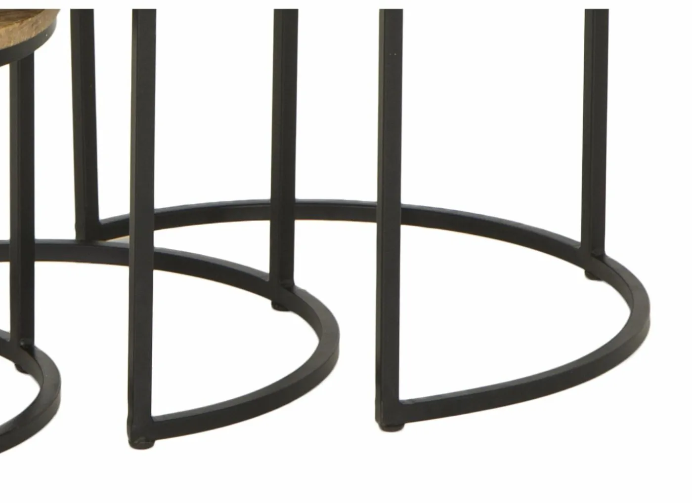 Bijzettafel Joshua Ø55cm - mango massief - bruin - set van 3