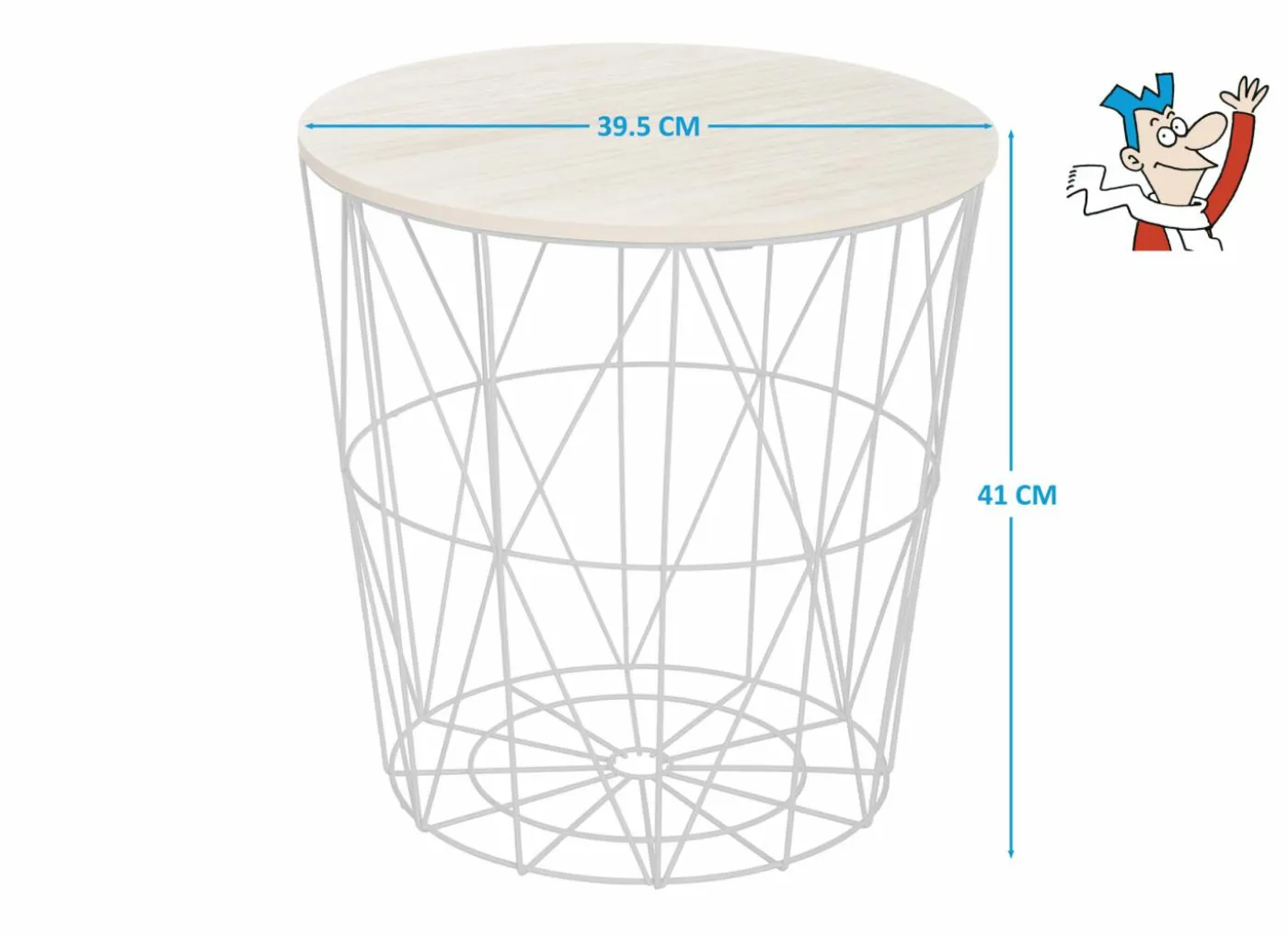 Bijzettafel Kumi Ø39,5cm - metaal - zwart