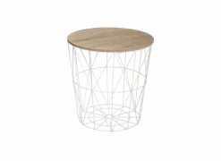 Bijzettafel Kumi Ø39,5cm - metaal - wit