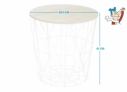 Bijzettafel Kumi Ø39,5cm - metaal - wit