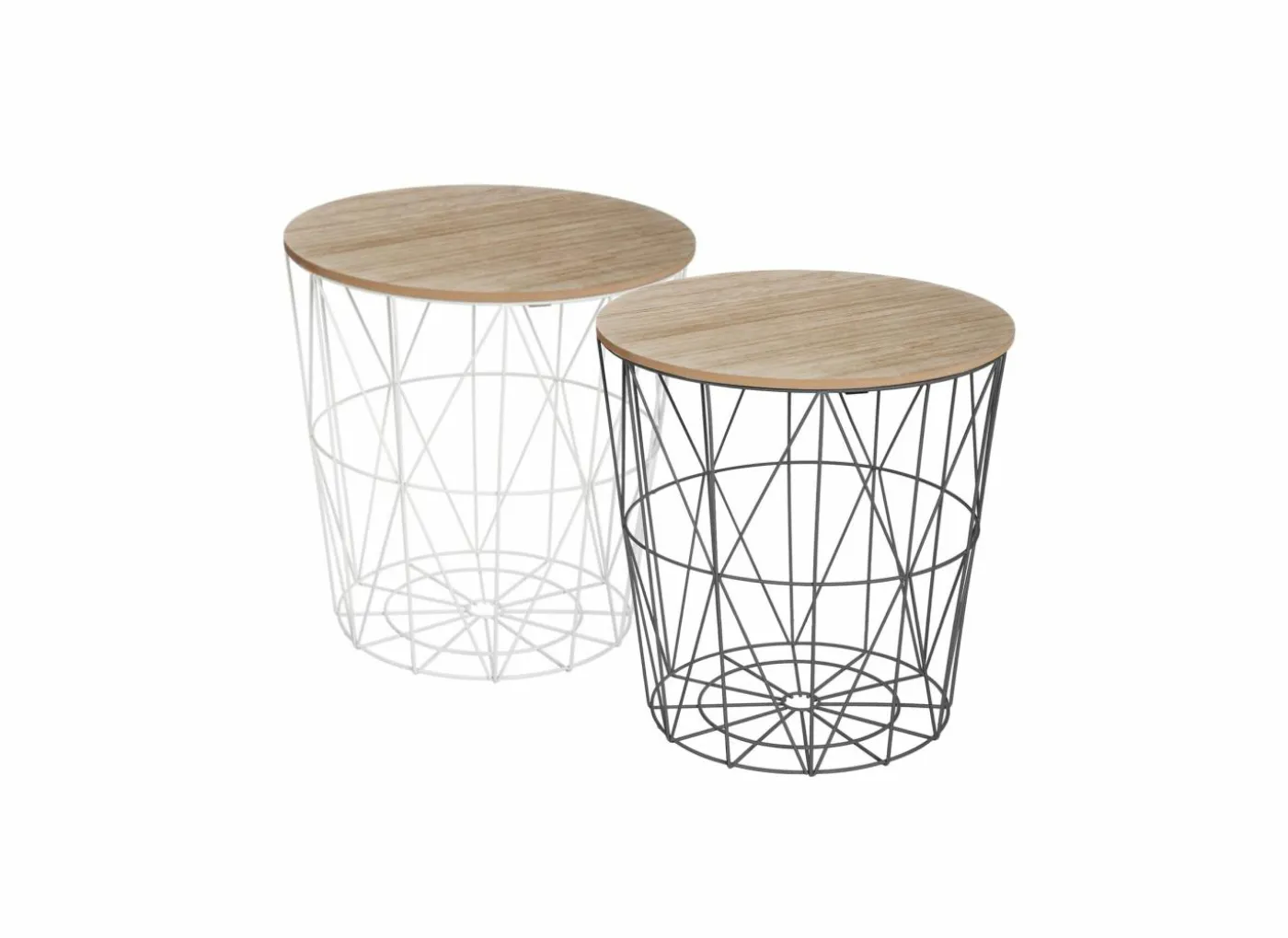 Bijzettafel Kumi Ø39,5cm - metaal - wit