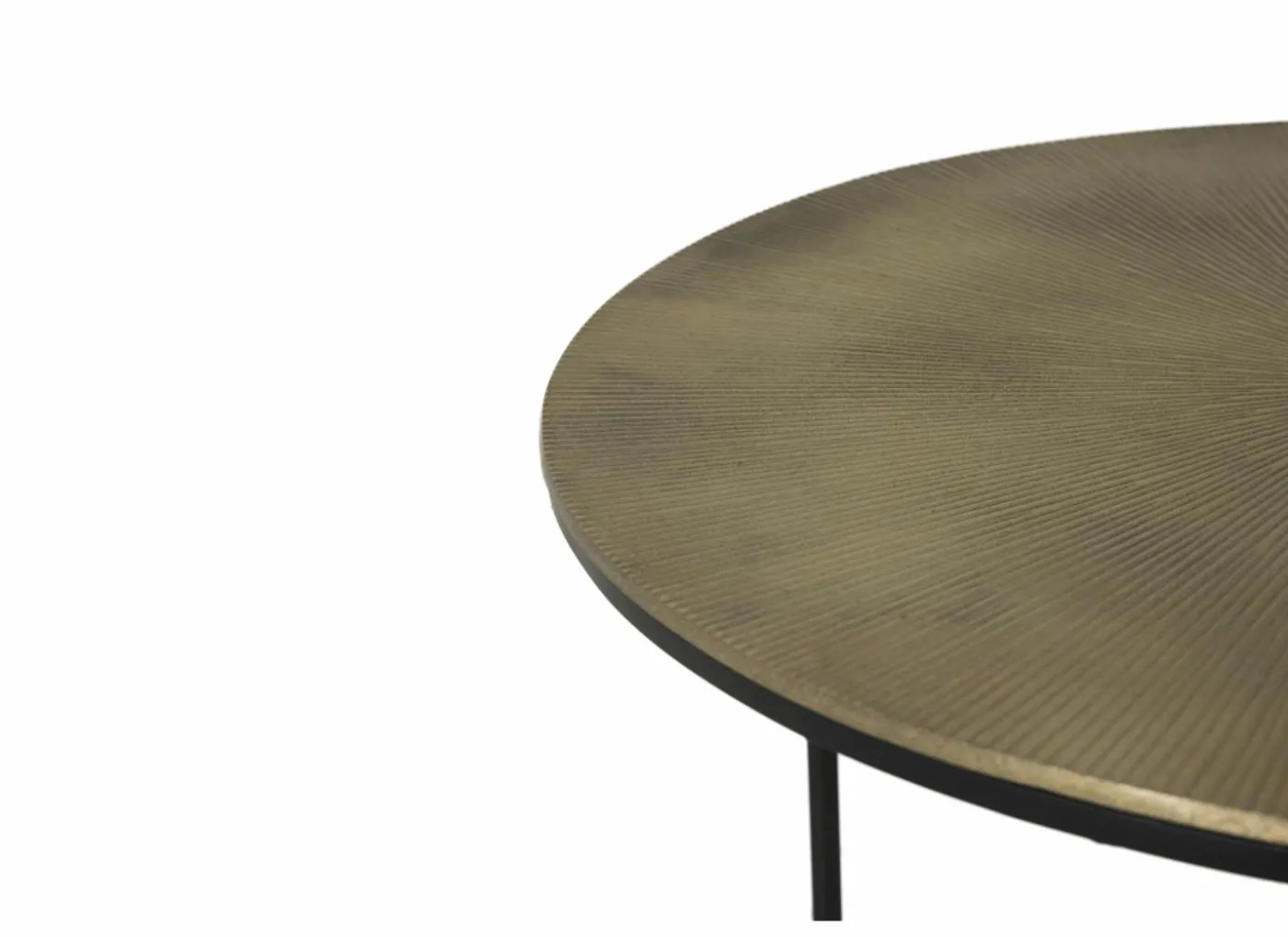 Bijzettafel Laggan Ø61/Ø43cm - aluminium & ijzer - zwart - set van 2