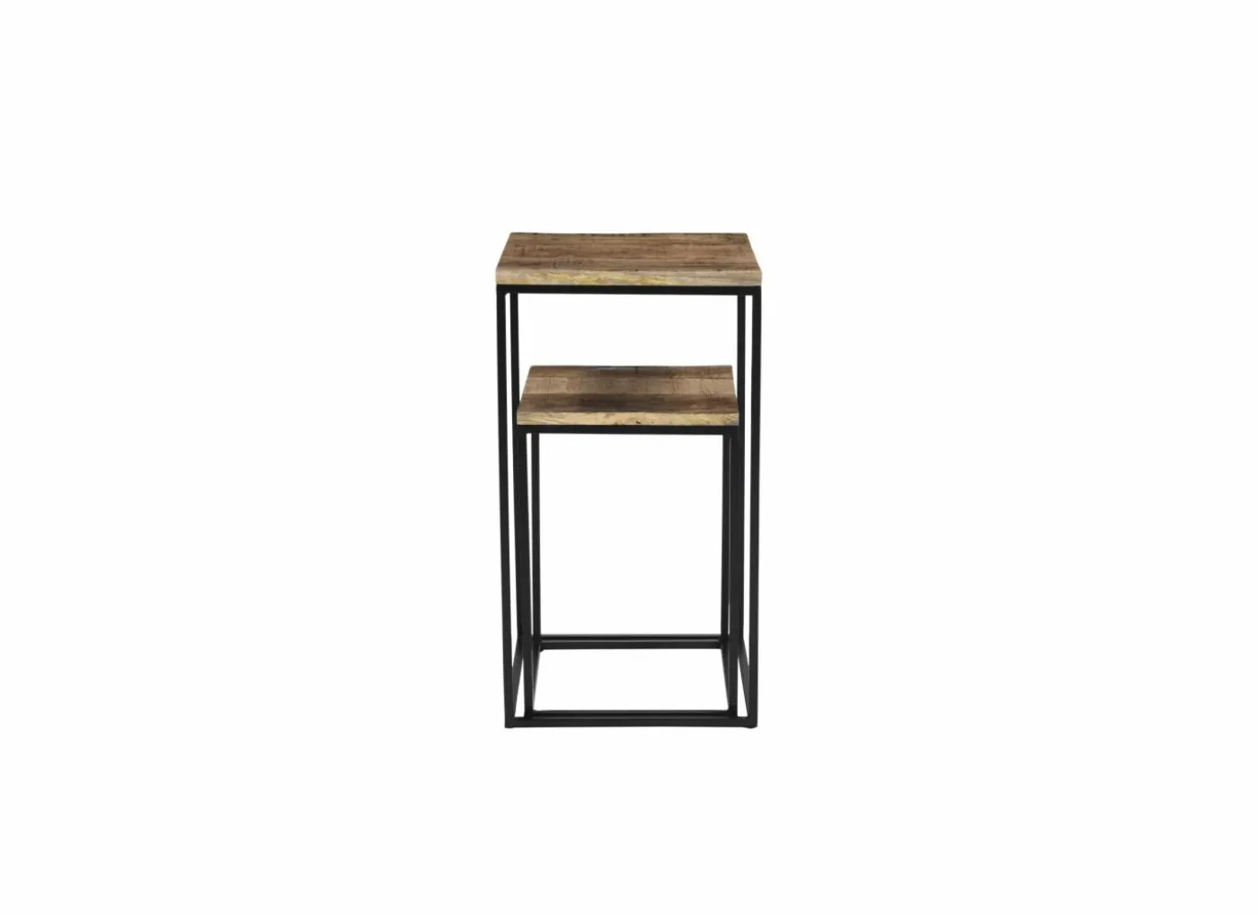 Bijzettafel Maya 35x35cm - mango massief - naturel - set van 2