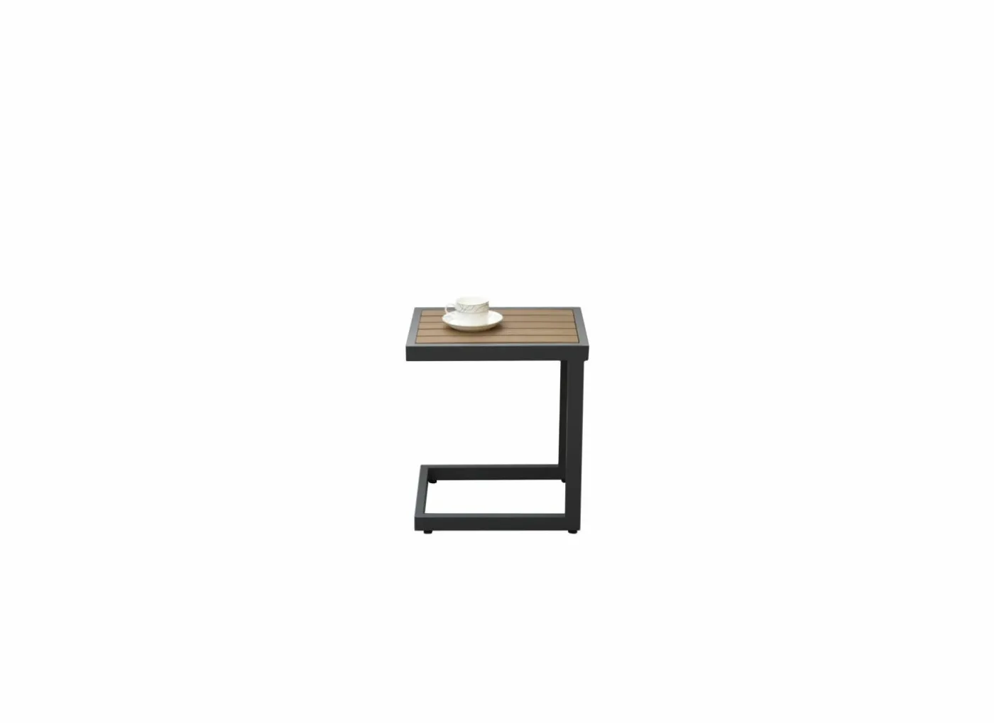 Bijzettafel Nirvana 40x32x45cm - aluminium/polywood - antraciet